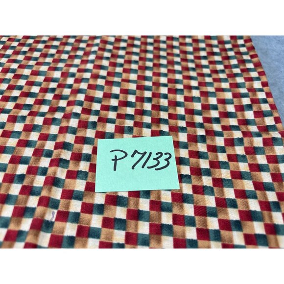 Vintage Mumms The Word Quilting Fabric Red/Green/Beige Checkerboard 11" x 44" Co - Picture 6 of 6